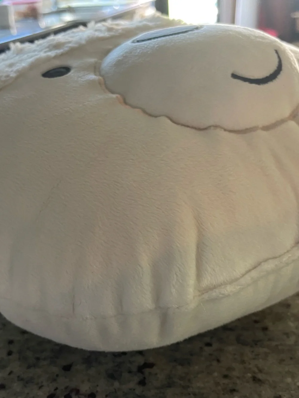 Plush Poodle Dog Throw Pillow - 🐩 Cream